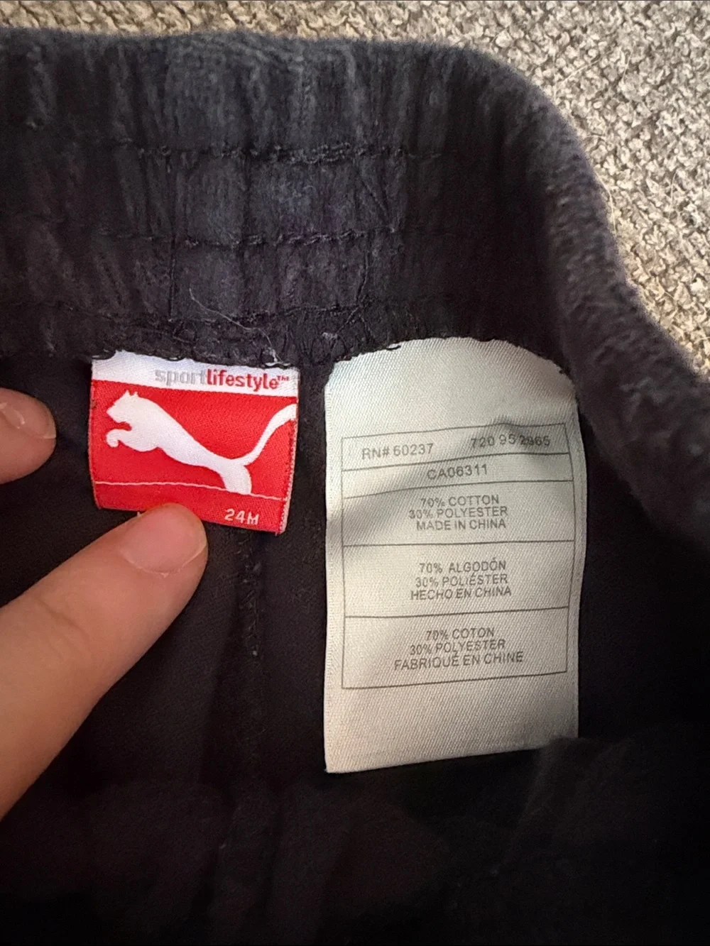 Puma Black Velour Girls Hoodie and Pants with Pink Puma Logos - Picture 10 of 12